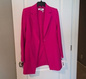DKNY Hot Pink Single-Button Blazer Jacket